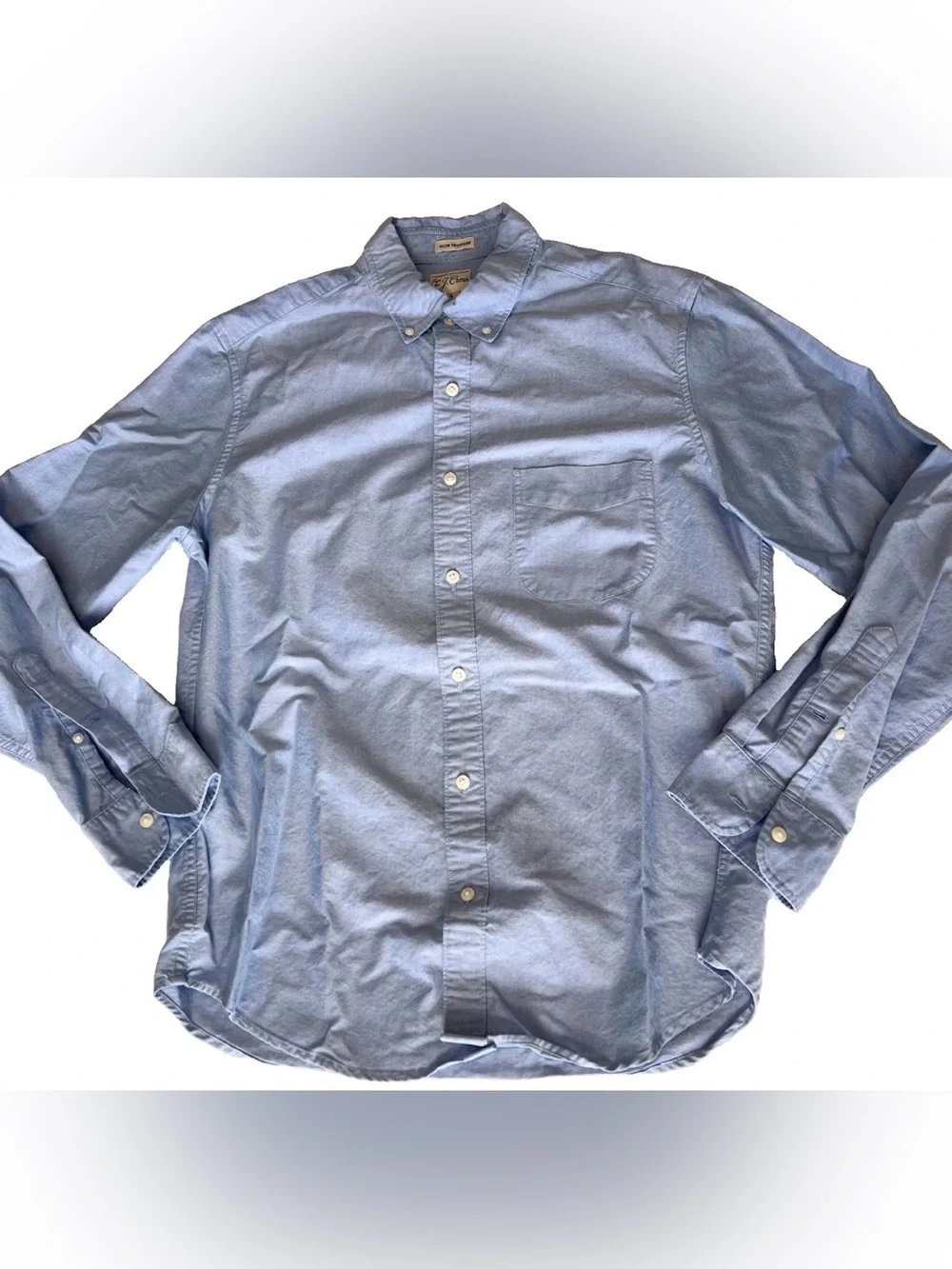 J Crew Mens Blue Slim Untucked Button Down Shirt Pima Cotton Mens Medium